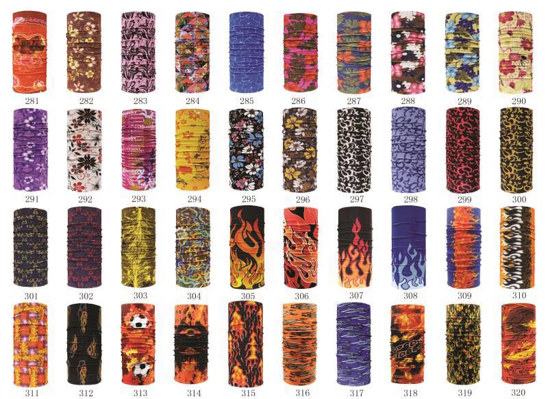 Available Patterns for Polyester microfiber seamless Multifuntional Bandanas 281-551